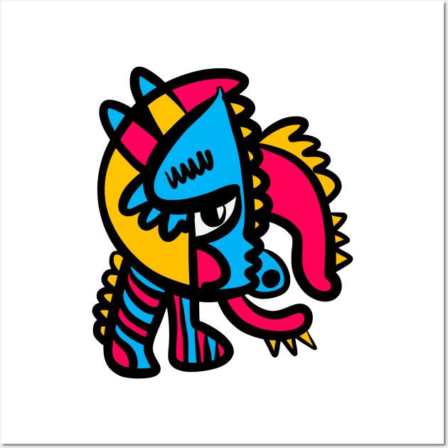 Aztec Pop Art Graffiti Creature Wall Art by signorino